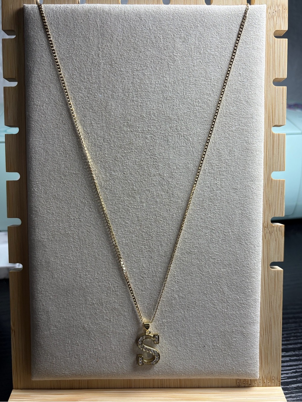 Gold Initial 'S' Pendant Necklace - Women Jewelry